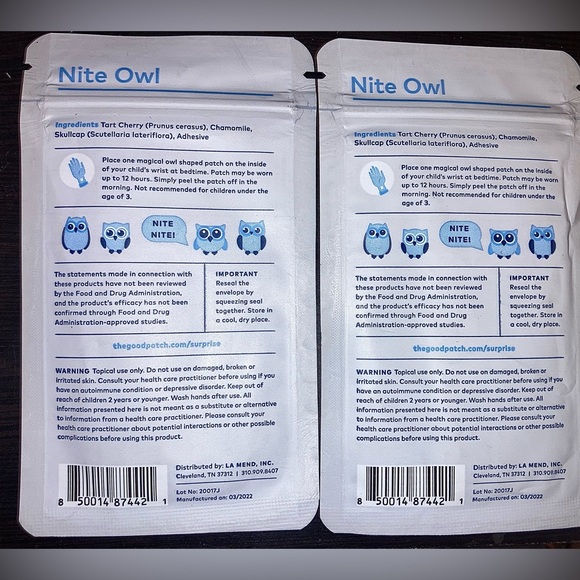 2 packs Nite Owl sleep patches for kids by The Good Patch. 12 patches in total!! - Picture 7 of 7